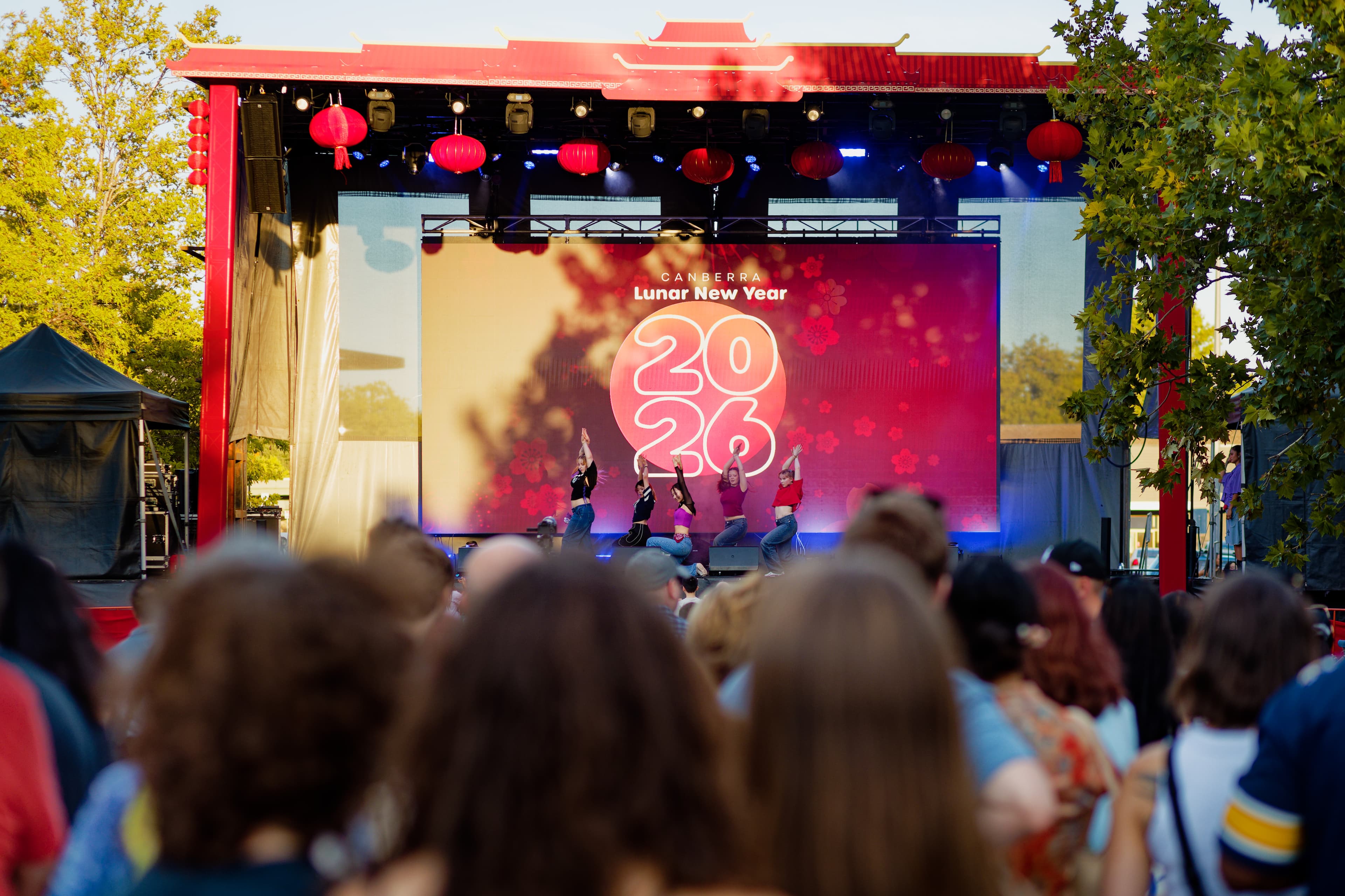 The stage was carefully designed to match the rest of the graphic